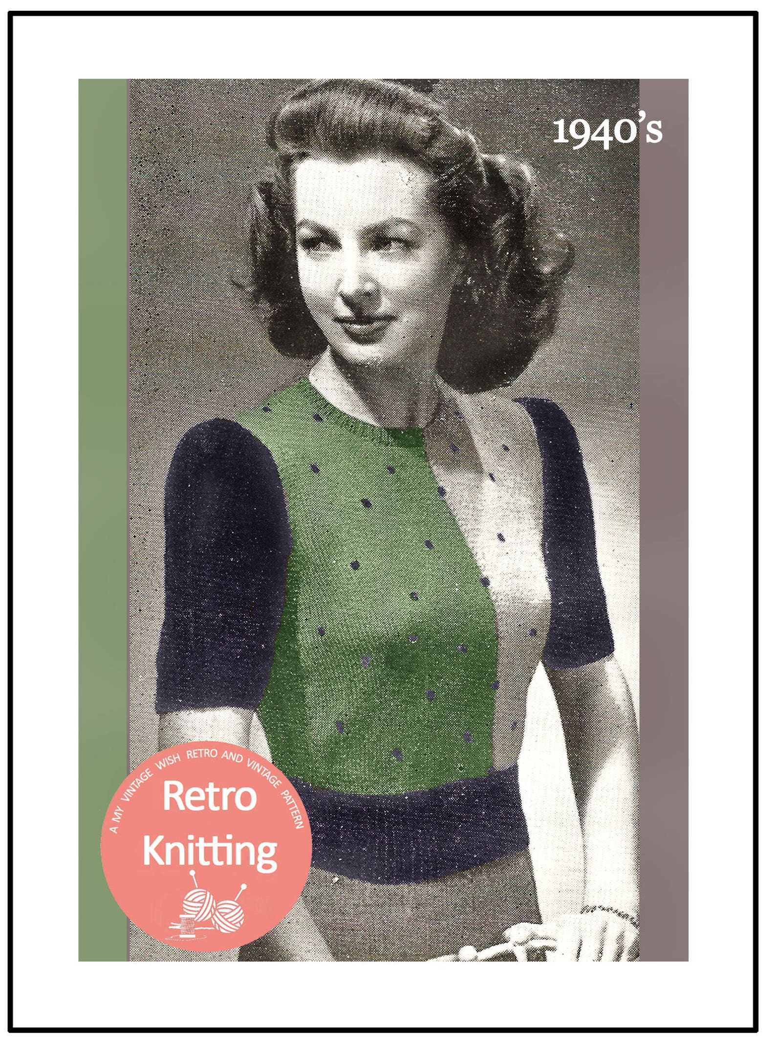 1940s Parti-colored Sweater Knitting Pattern PDF Instant - Etsy