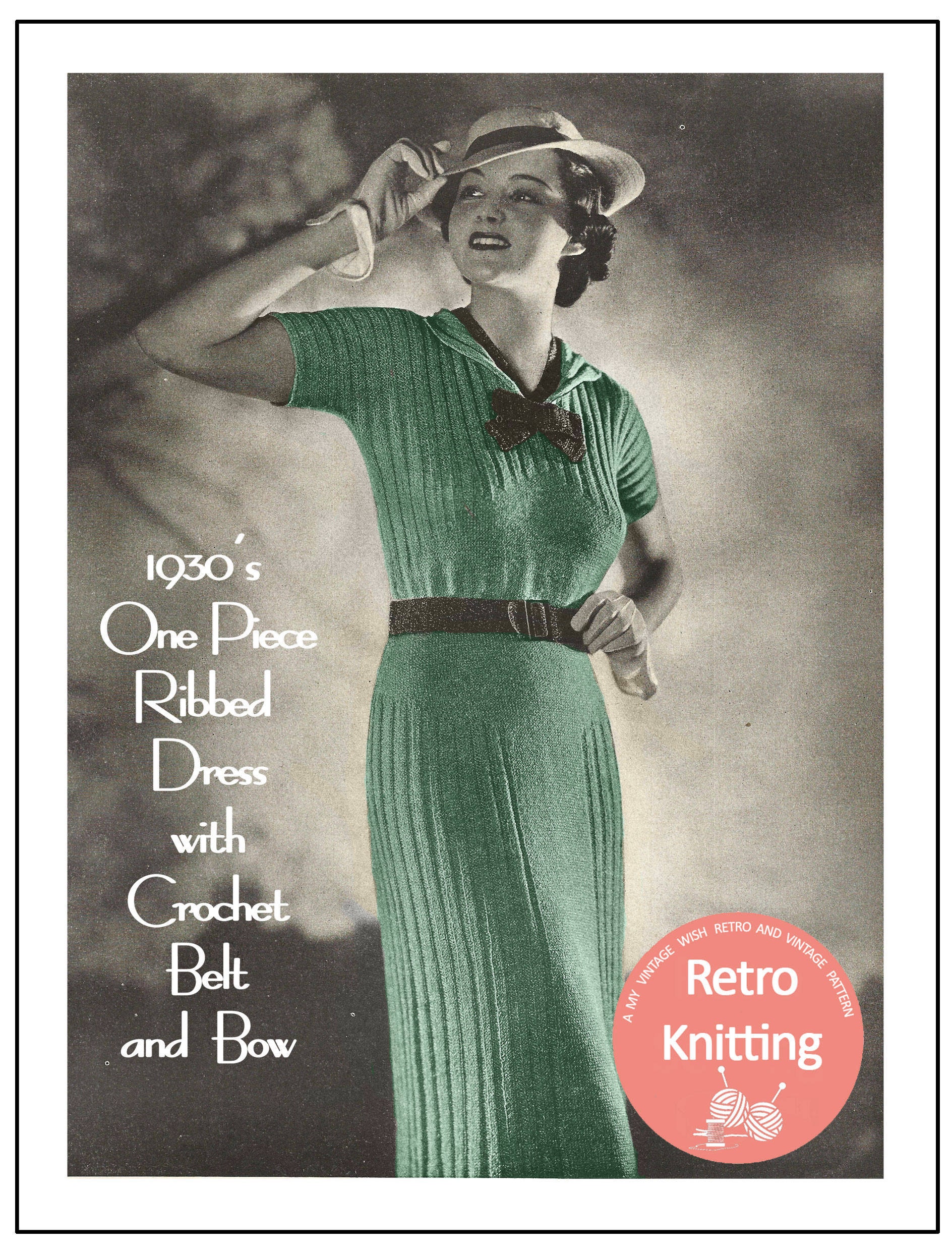 1930s Ribbed Dress PDF Knitting Pattern - Etsy New Zealand