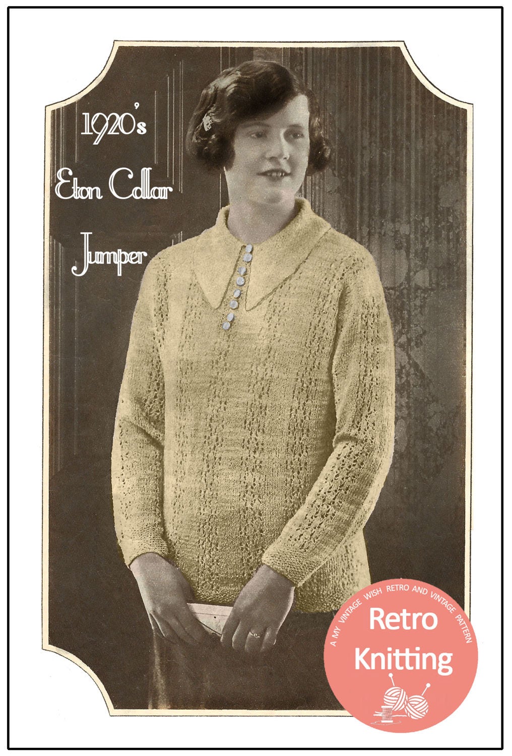 1920's Pretty Eton Collar Sweater PDF Knitting Pattern - Etsy