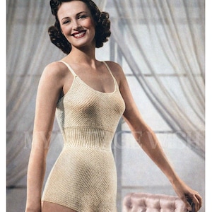 1940s Cami Knickers Knitting Pattern PDF Vintage Step-Ins Retro Lingerie Underwear
