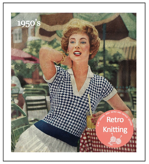 Modello a maglia vintage slip on camicetta anni 50 Download