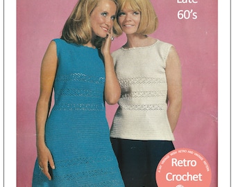 Crochet Pattern 1960's Mod Dress - PDF Crochet Pattern - PDF Instant Download