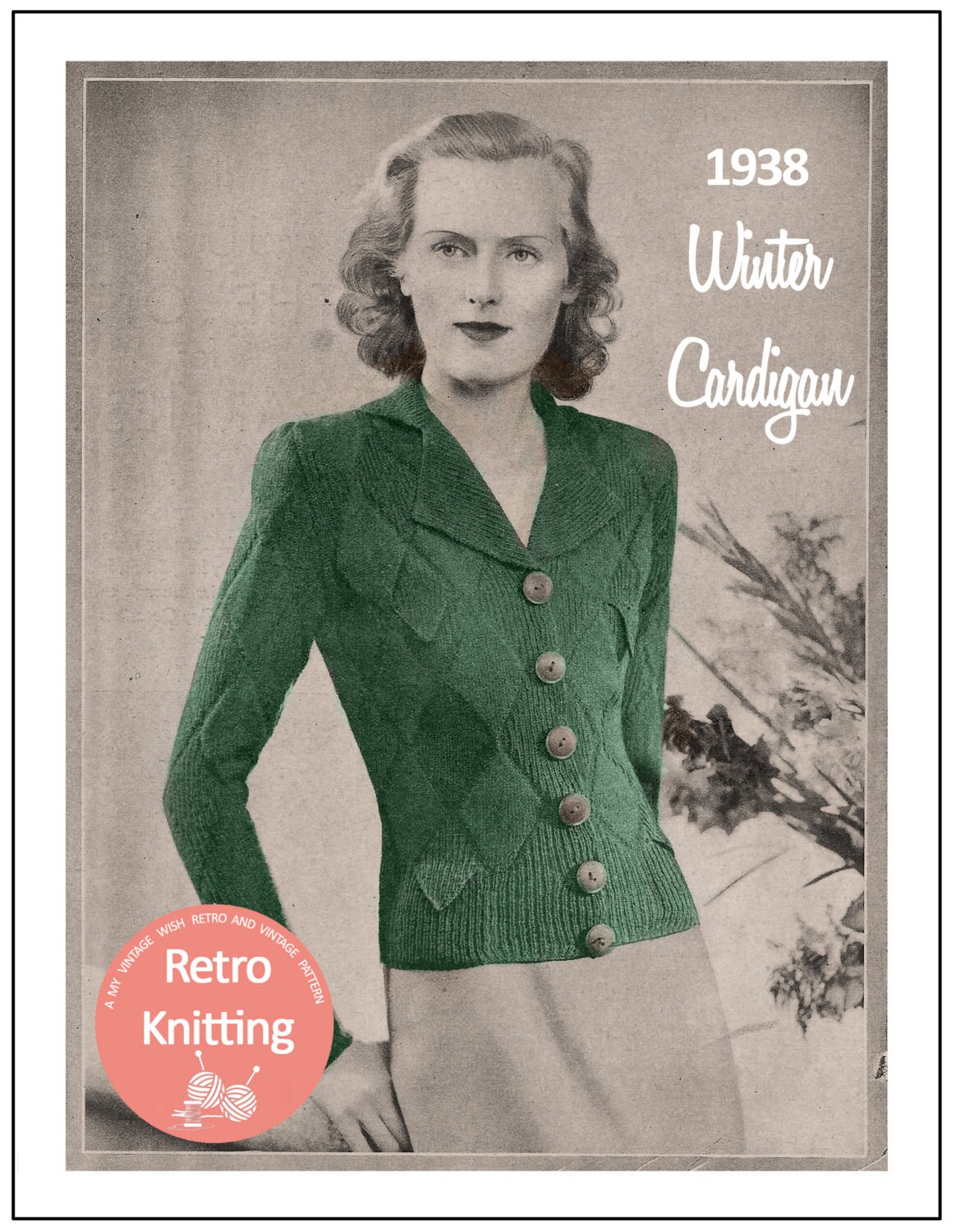 1930s Winter Cardigan Vintage Knitting Pattern PDF Instant | Etsy