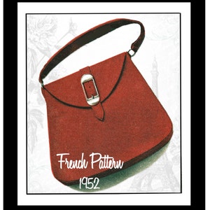 1950s Handbag French Sewing Pattern- PDF Instant Download