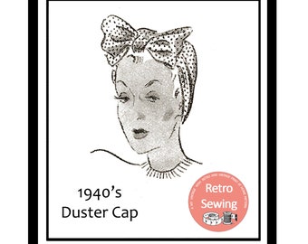 1940s Duster Cap/Turban WW2 Landgirl Land Army Sewing Pattern