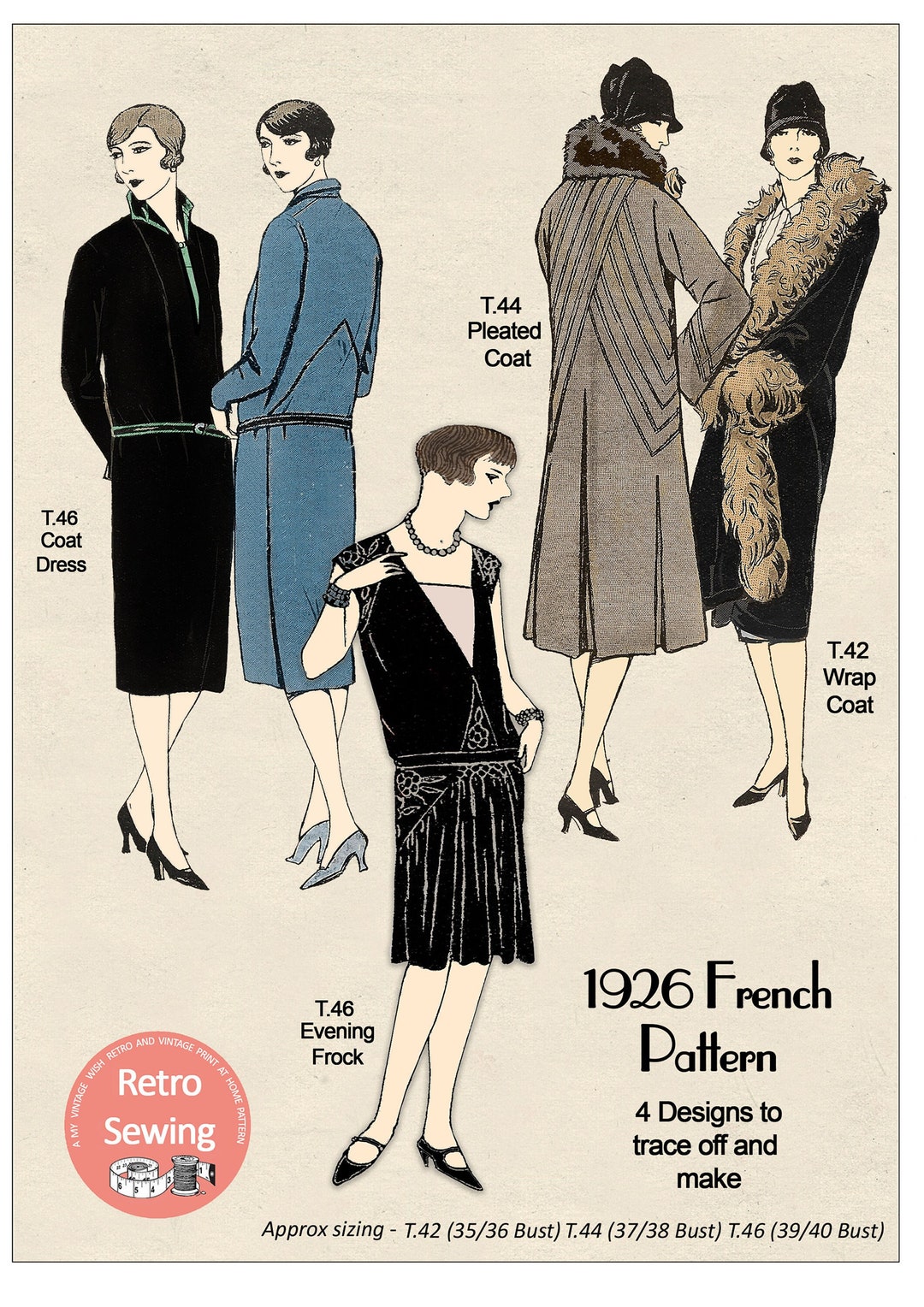 1920s Flapper Frocks and Coats PDF Print at Home French Sewing - Etsy