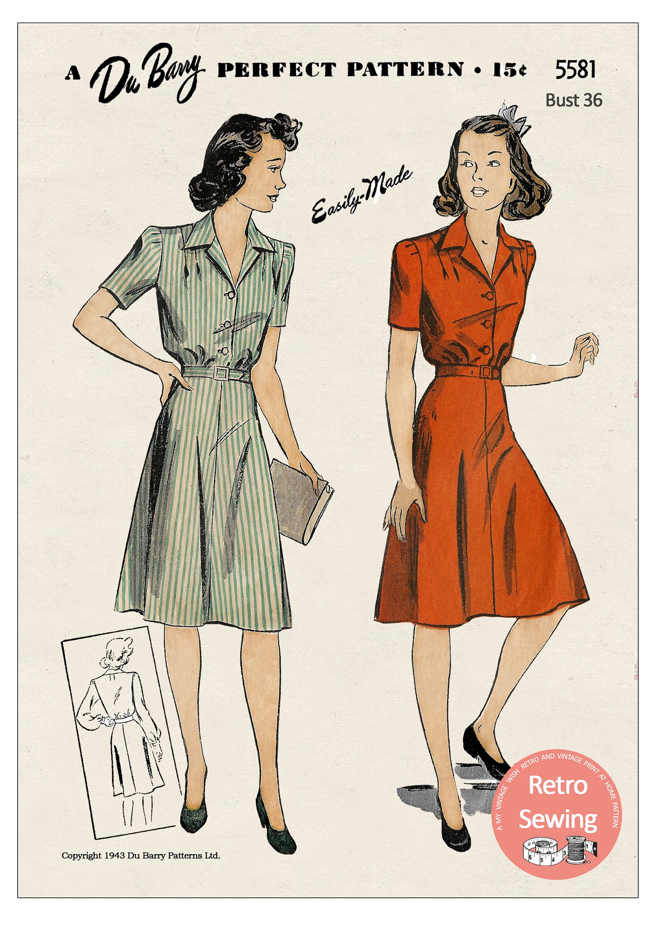 1940's Wartime Shirtwaist Dress PDF ...