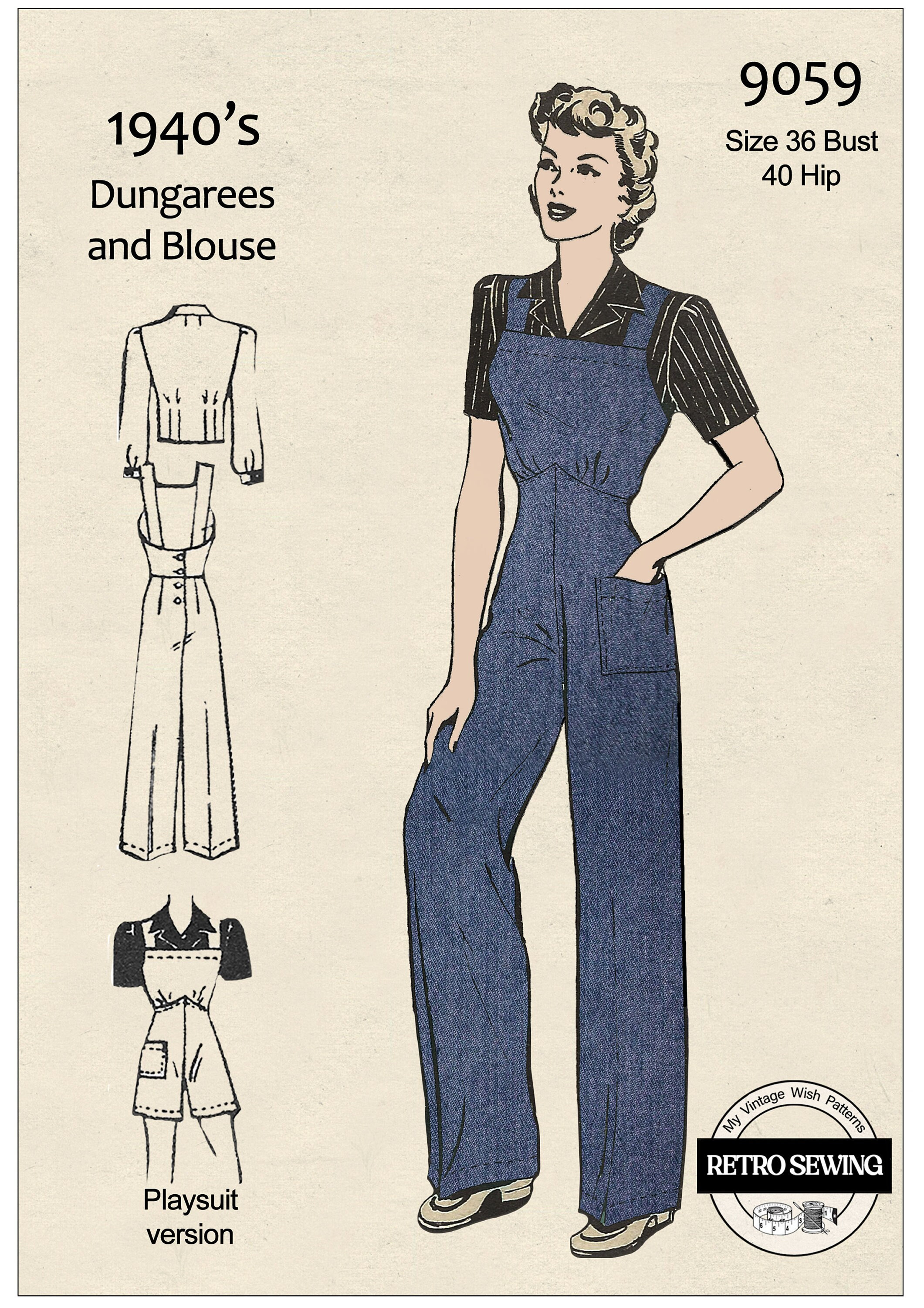 1940s Pants 1940s Style Ladies Dungarees Dungaree Dolls Freddies