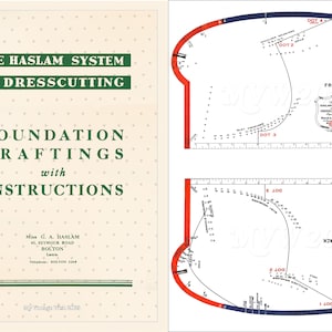 Système Haslam de coupe de vêtements - Planches à dessin avec instructions de fondation - Téléchargement PDF