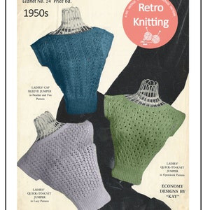 1950s Rockabilly Style Sweater PDF Knitting Pattern