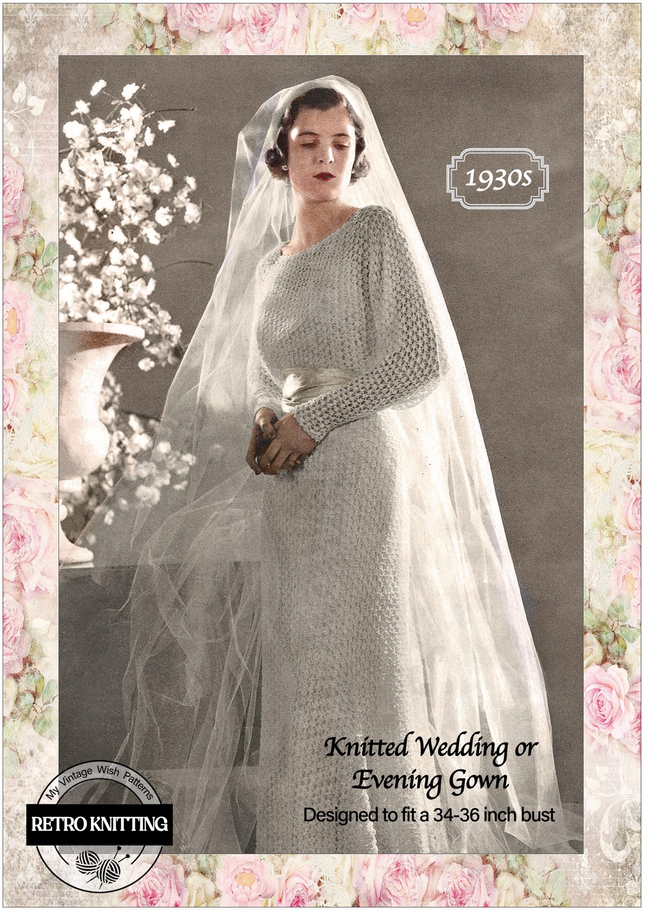 Robe De Mariée Années 30 Style Art Déco - Satin De Soie Crème/ivoire - Occasion Vintage