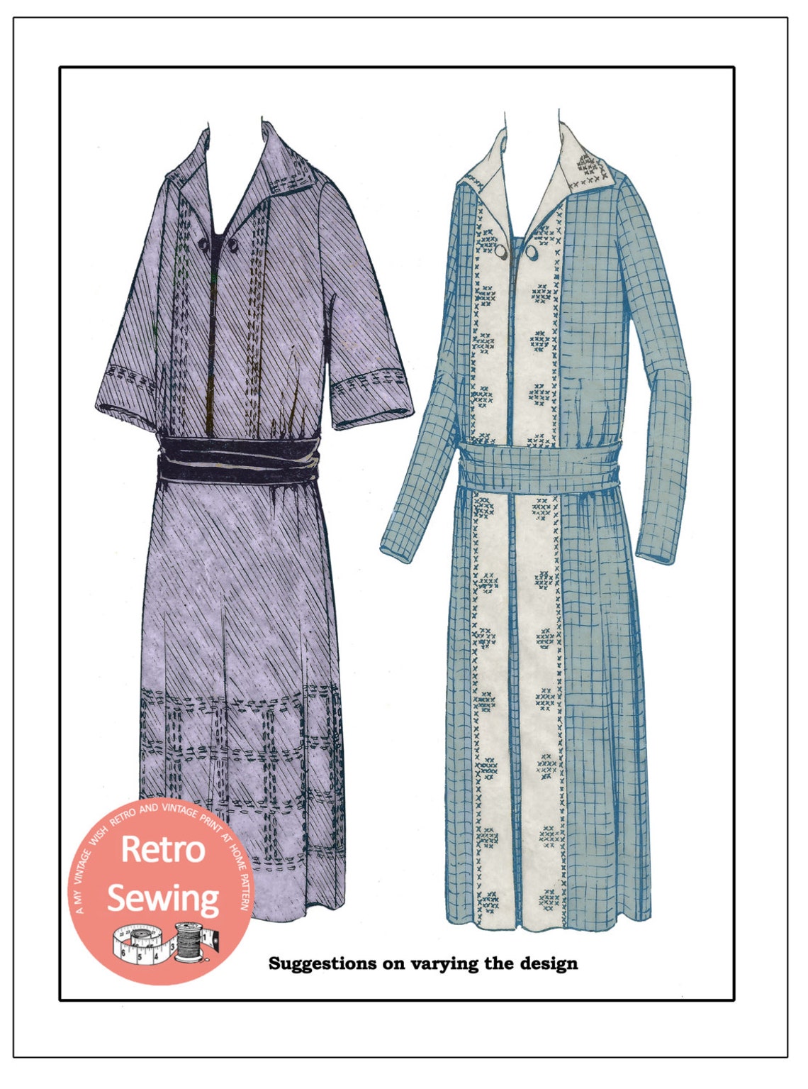 1920s Dress Sewing Pattern Plus Size Paper Sewing Pattern Etsy