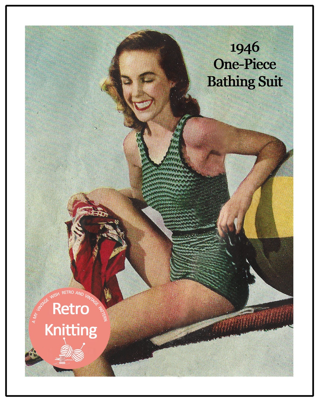  Vintage Knitting PATTERN to make - 50s Bikini Swimsuit Bra  Shorts. NOT a finished item, this is a pattern and/or instructions to make  the item only. : Arts, Crafts & Sewing