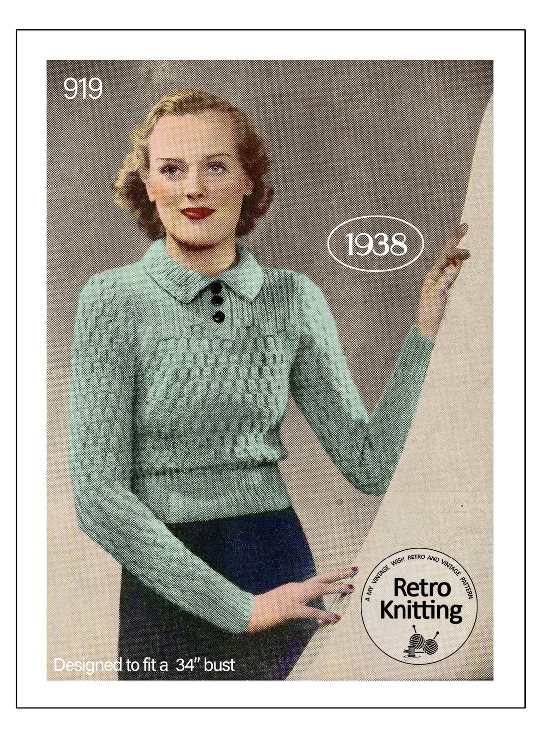 1930s Ladies Winter Jumper PDF Knitting Pattern - Etsy