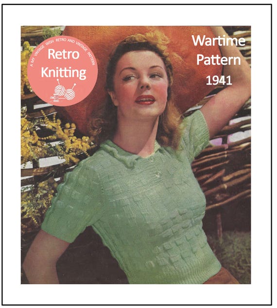 Modello di maglione lavorato a maglia in tempo di guerra degli