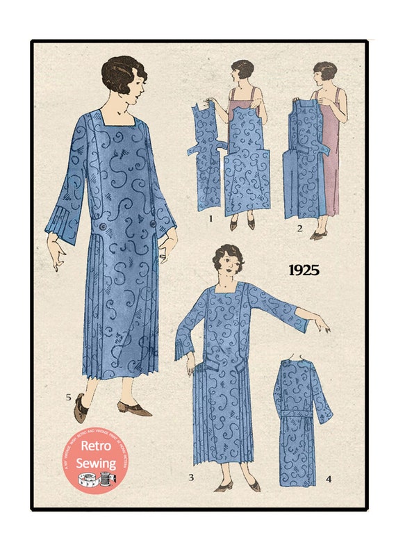 1920s Flapper Bell Sleeve Dress PDF ...