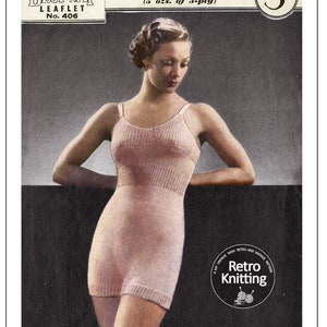 1930&#39;s Pantie-Vest Cami-knickers PDF Knitting Pattern
