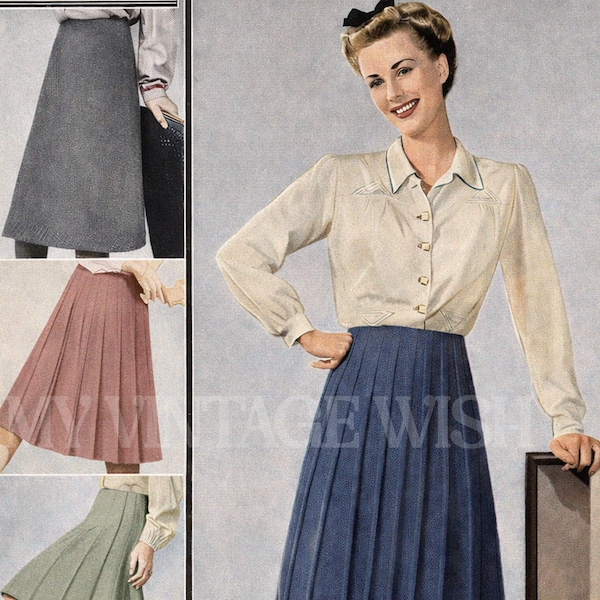 1940s Vintage Strickrock-Muster - PDF Download, Wartime Knitting Design