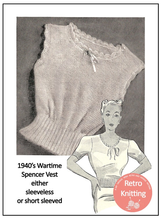 VINTAGE 1940/'s KNITTING PATTERN 4 SPENCERS//VESTS