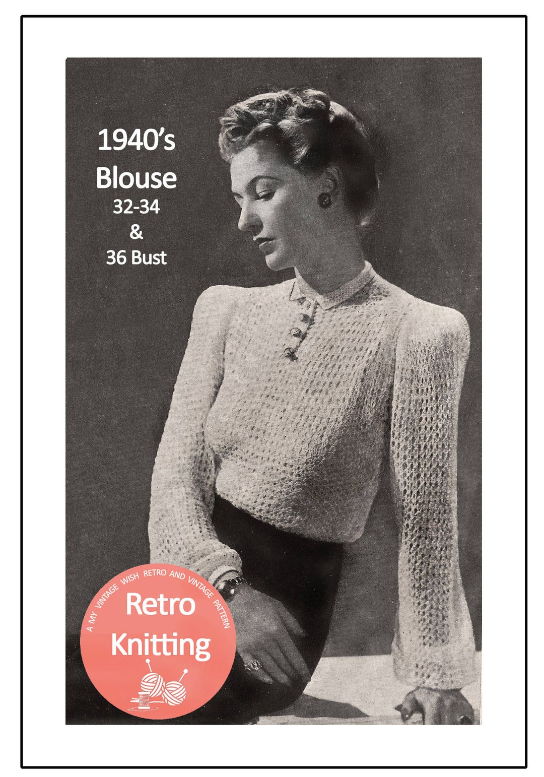 1940s Long Sleeve Blouse Knitting/crochet Pattern PDF - Etsy