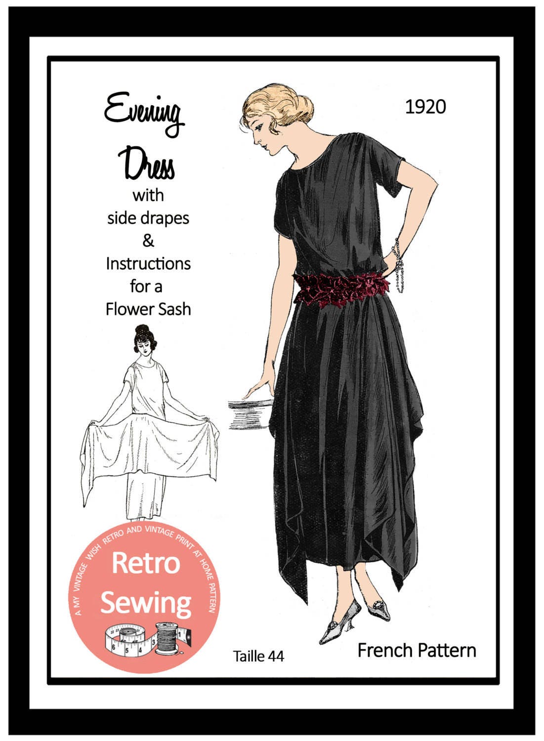 1920's Robe De Style, Multi-size Pattern by Evadress - Etsy | Straight cut  dress, Evening gown pattern, Pattern fashion
