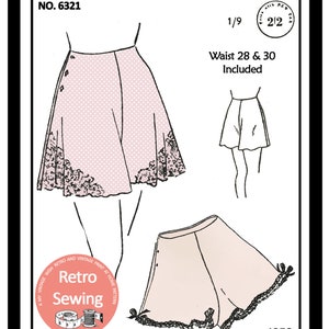 1940's Easy to Make French Knickers Sewing Pattern Ready printed Pattern in 2 sizes image 1