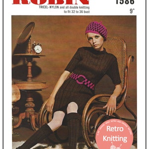 1960s Dress, Hat, socks and belt Retro Knitting Pattern – PDF Instant Download