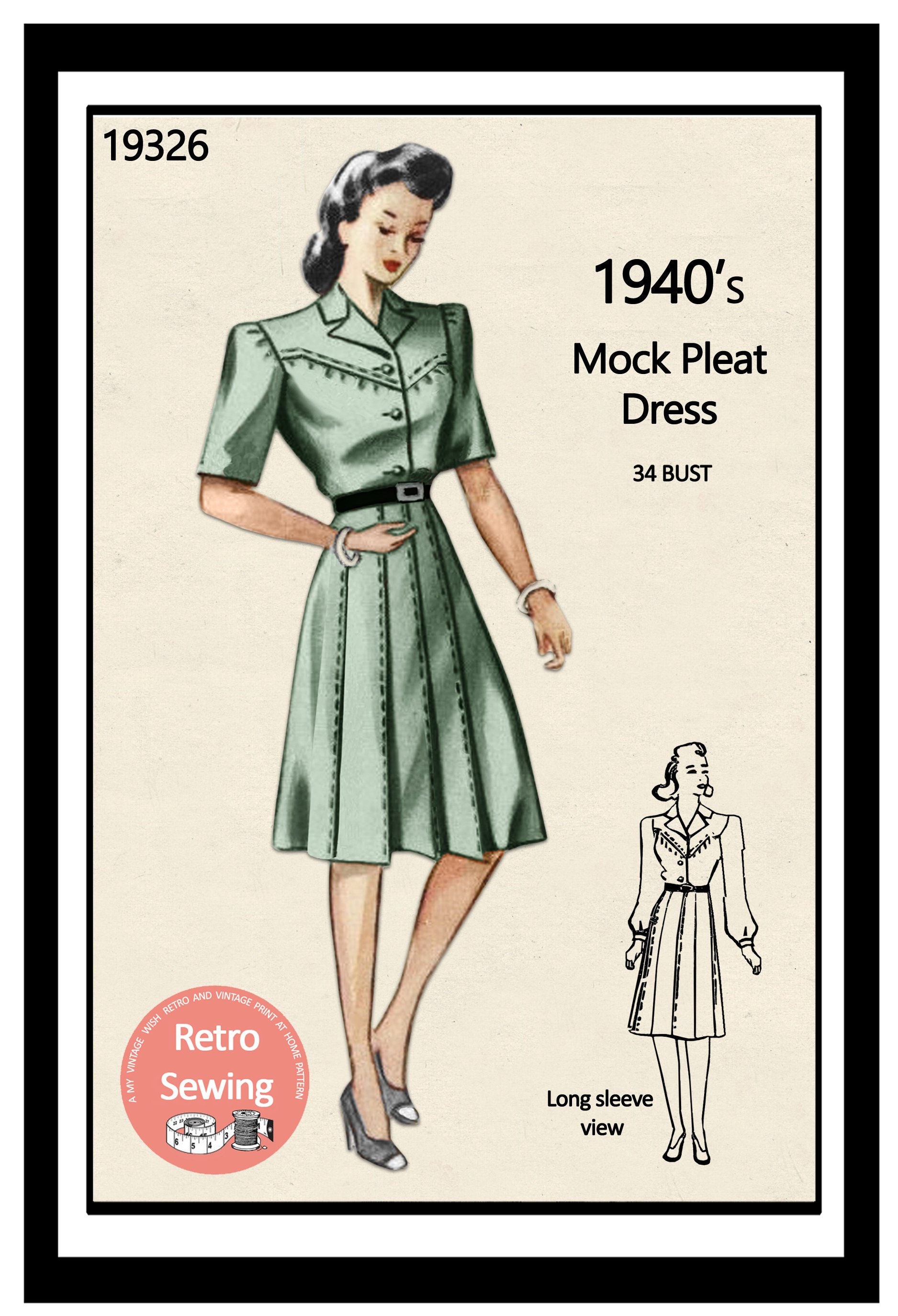 1940s Mock Pleat Shirtwaist Dress PDF ...