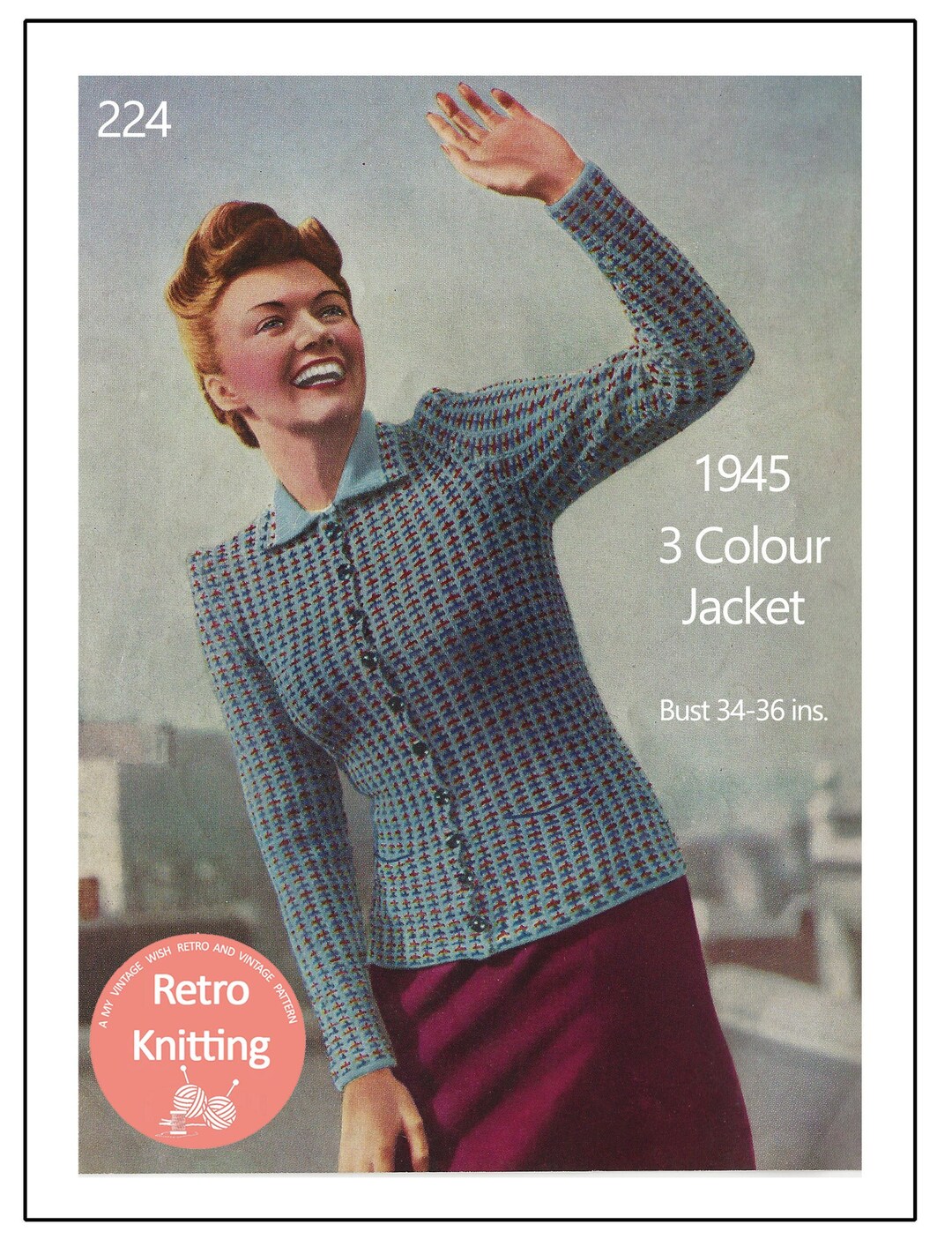 1940's Wartime Cardigan Knitting Pattern PDF - Etsy UK
