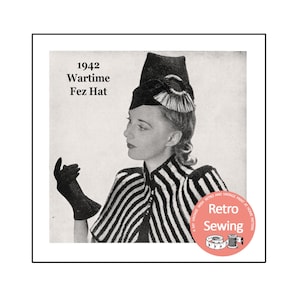 1940&#39;s Wartime Ladies Hat Pattern, PDF Instant Download