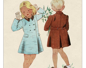 1940's Childs Coat Age 4 - 23 inch Chest PDF Sewing Pattern