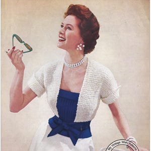 1950s Sun Top and Bolero Vintage PDF Knitting Pattern Bust 34