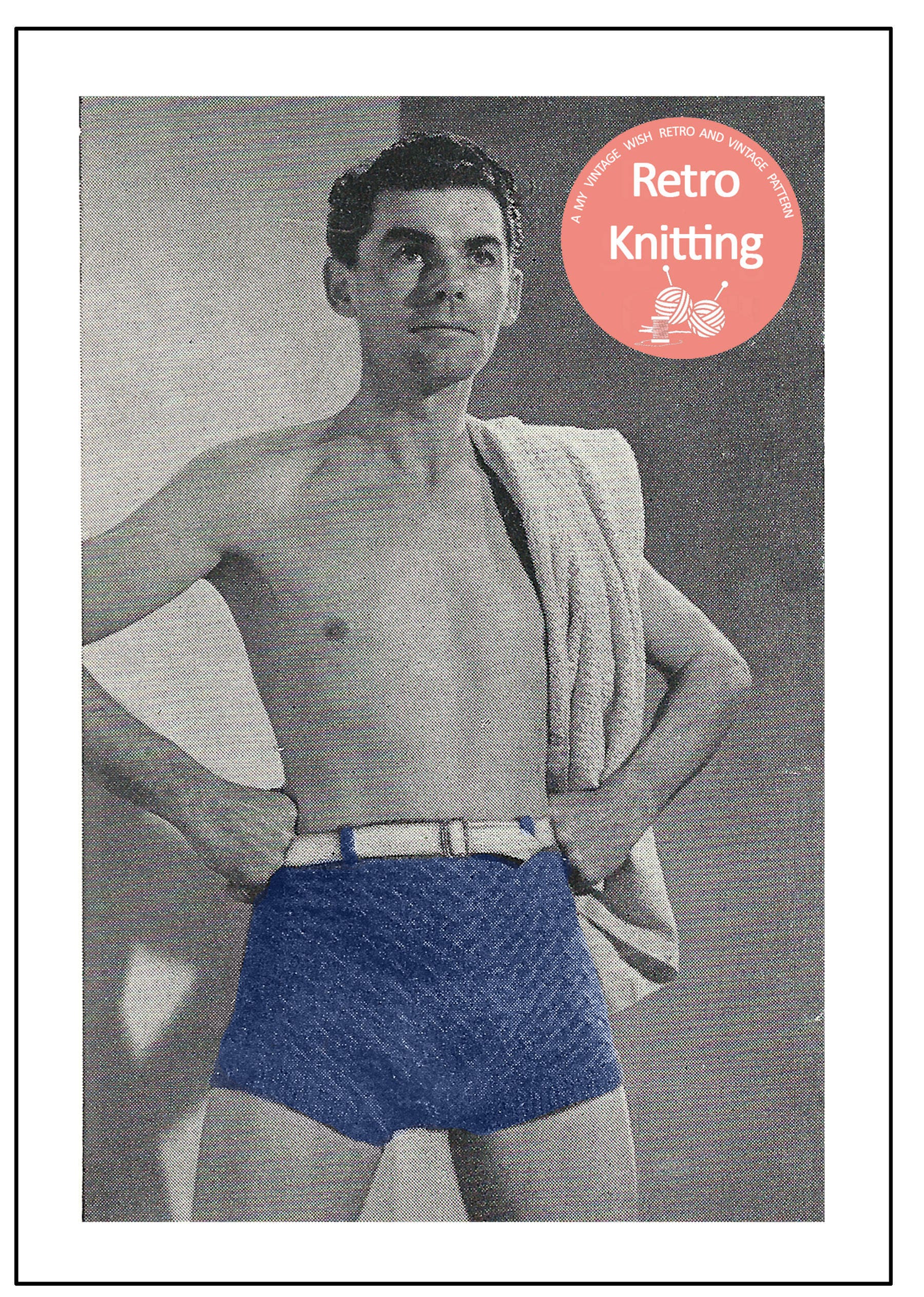 1950s Man's Swim Trunks Vintage Knitting Pattern PDF | Etsy