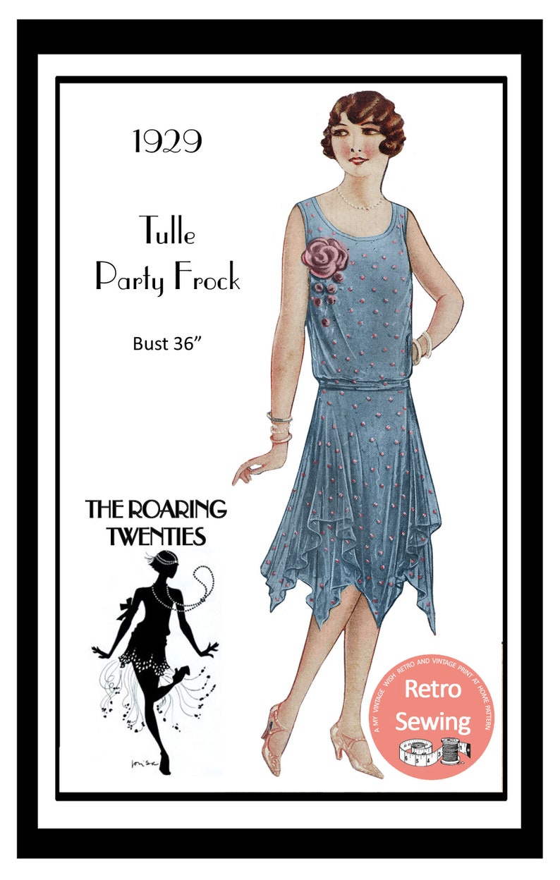 1920's Flapper Evening Frock PDF Vintage Sewing Pattern | Etsy