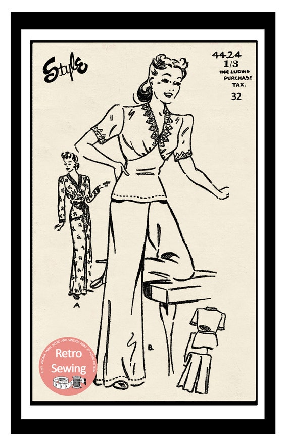 Silk pyjamas sewing pattern sale