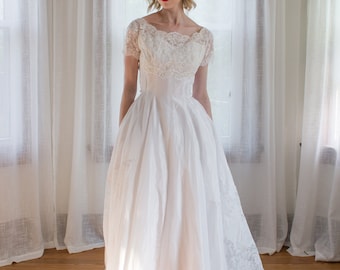 XXS/XS Vintage Wedding Gown in Light Pink Silk 1950s Style - Etsy