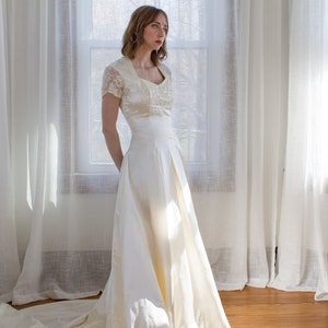 Empire waist duchess satin gown 2025