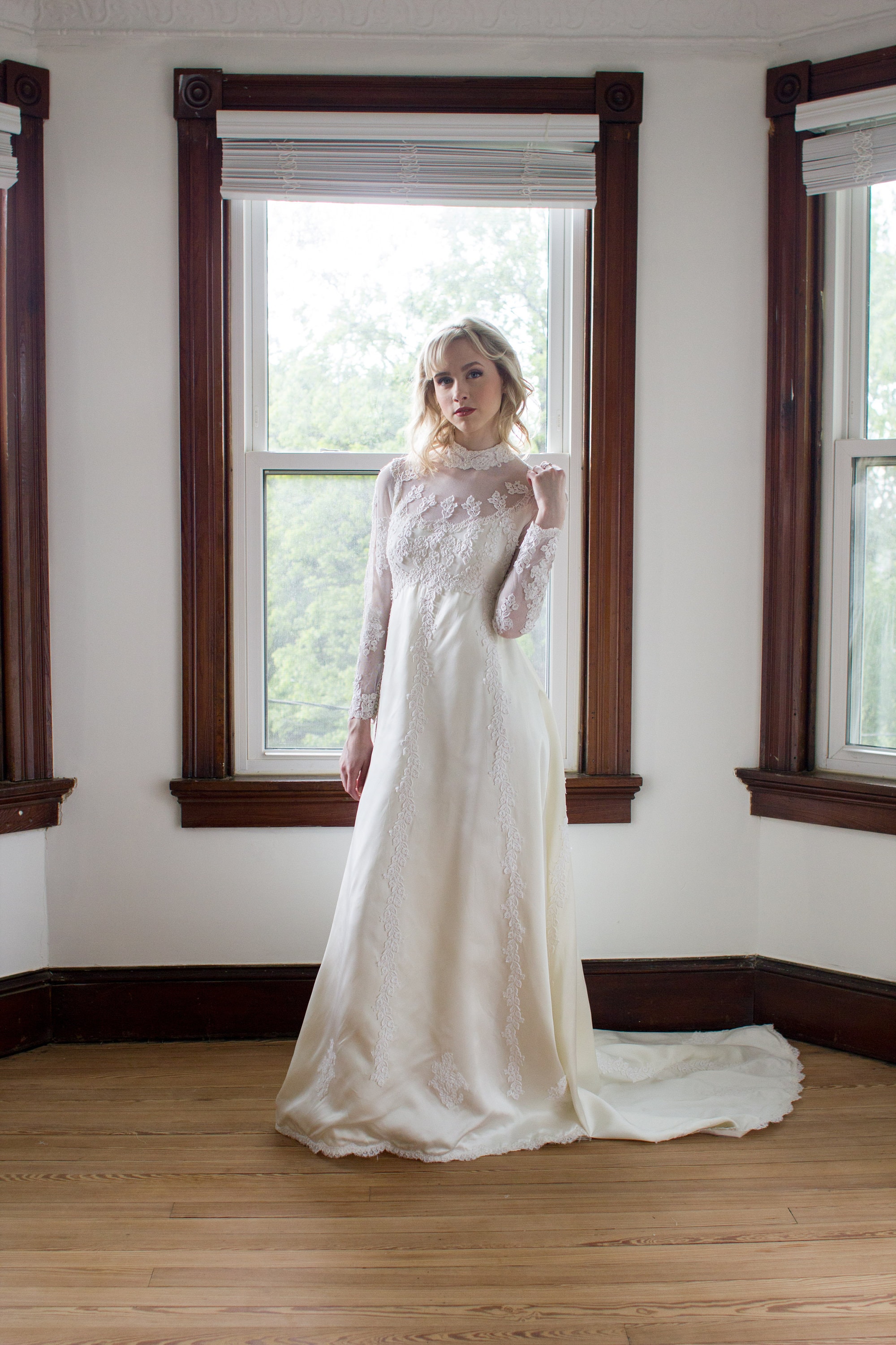 ヴィンテージ 1960 年代 プリシラ オブ ボストン 長袖 ウェディング