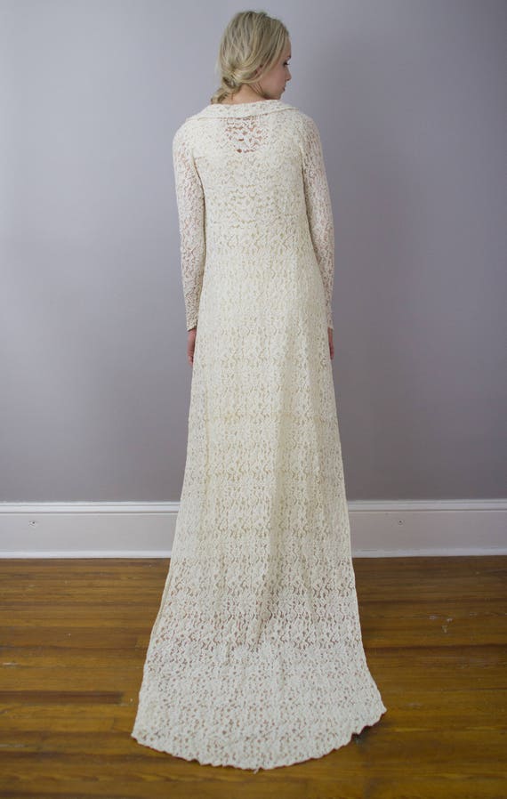 1930's Lace wedding gown with matching long jacke… - image 3