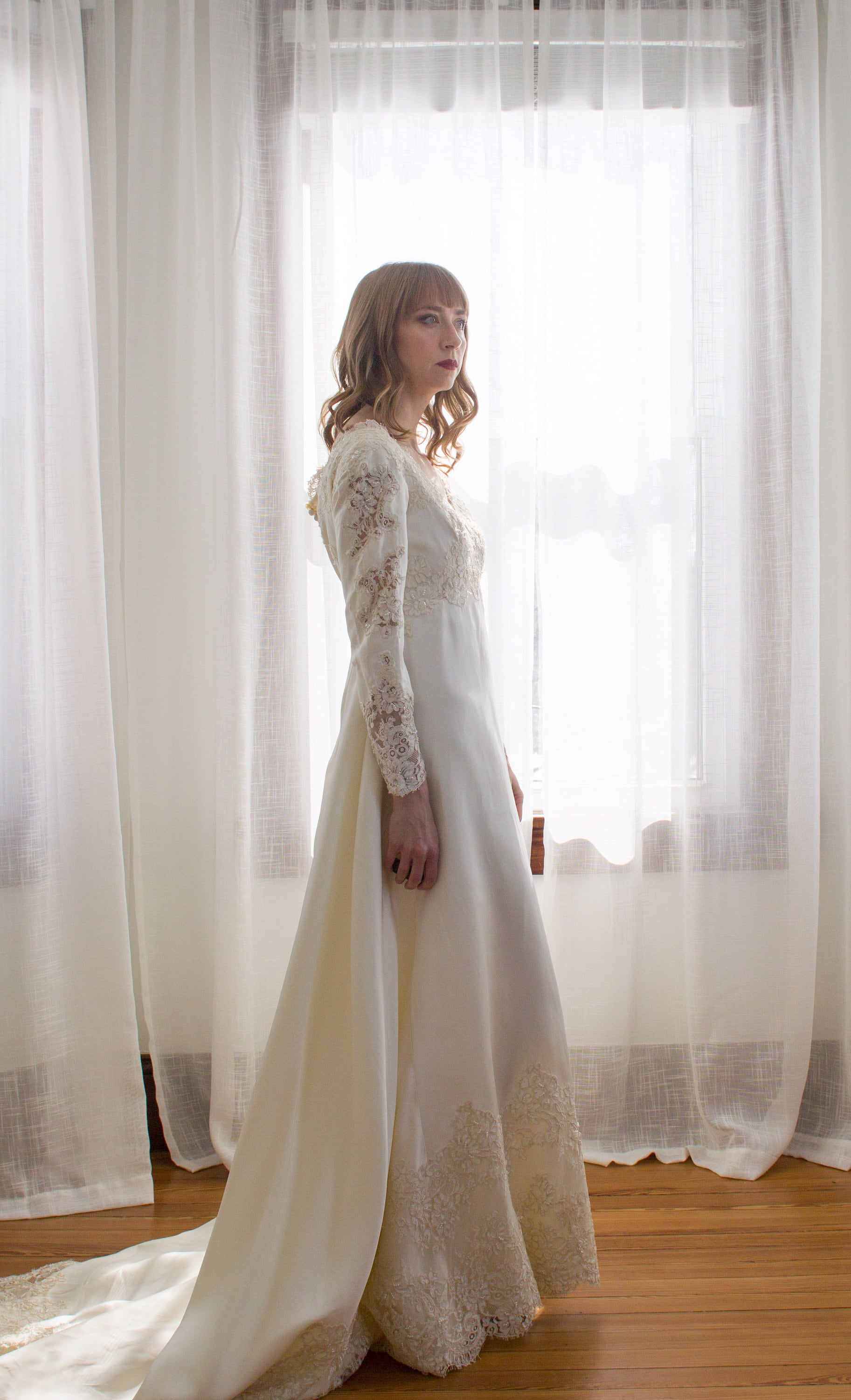 made in USA製 1960s vintage wedding dress Vintage Modest Wedding Dress, 1960s Lace Wedding Dress, Sixties