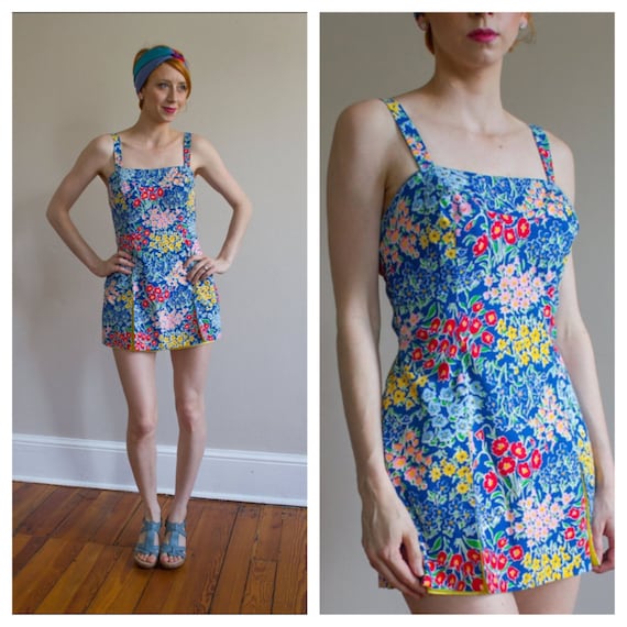 1960's Swimsuit / Playsuit / Size S M