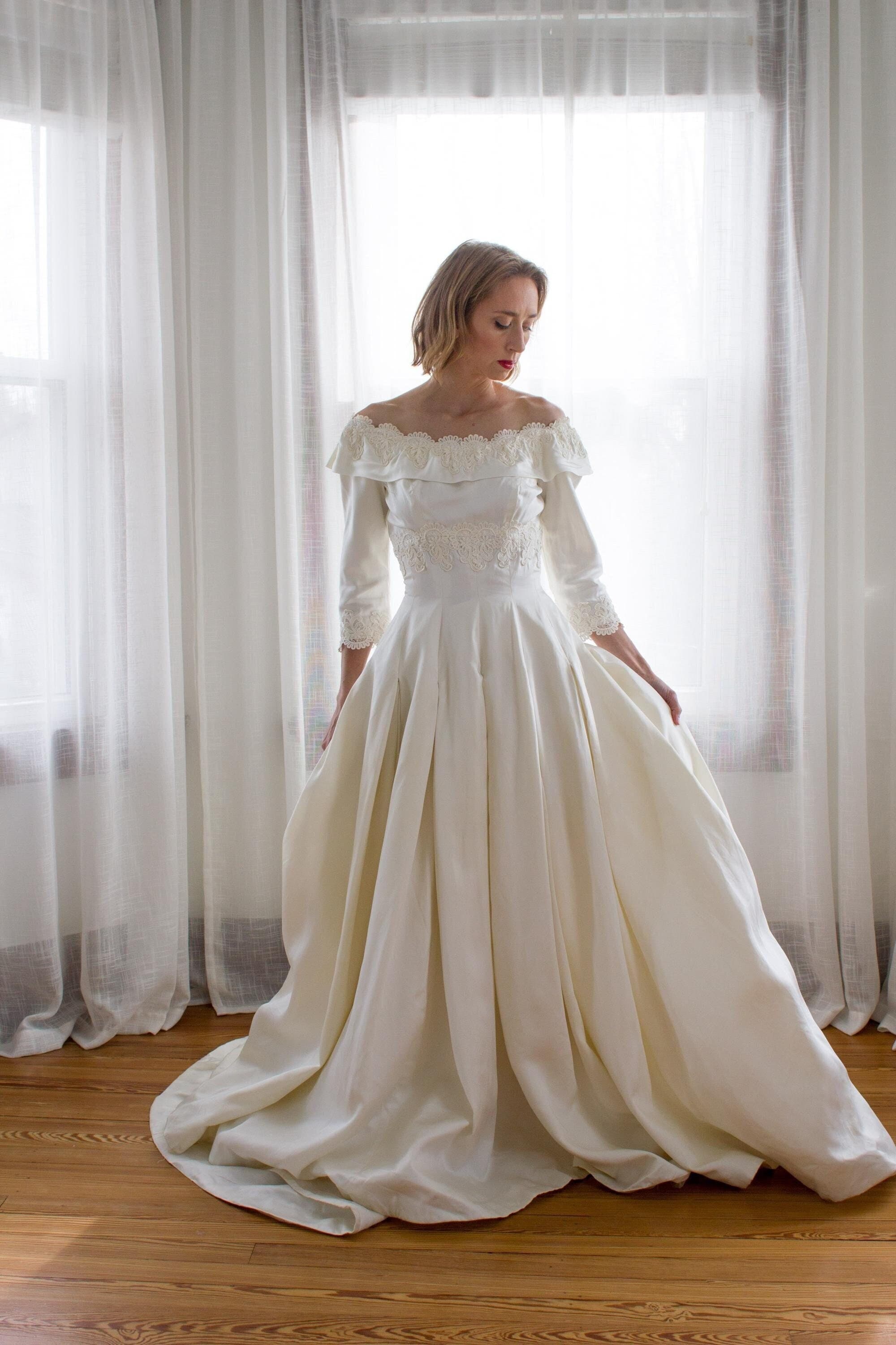 Bridal Dress With Custom Made Empire Waist Duchess Satin Gown