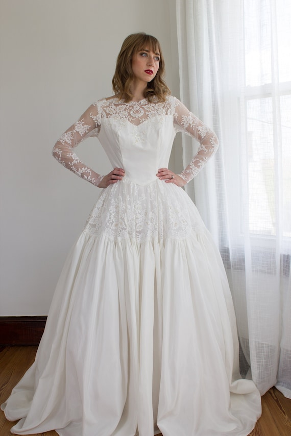 Long sleeve taffeta dress discount