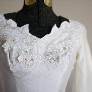 1950's Embellished Silk Wedding Gown / Size XS S / 25 Waist - Etsy