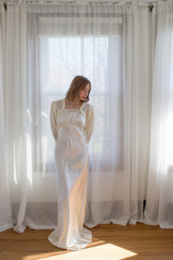 liquid satin wedding dress Modern Dresses for the Fashion-forward Bride ALine Silhouette This 1930's liquid satin wedding