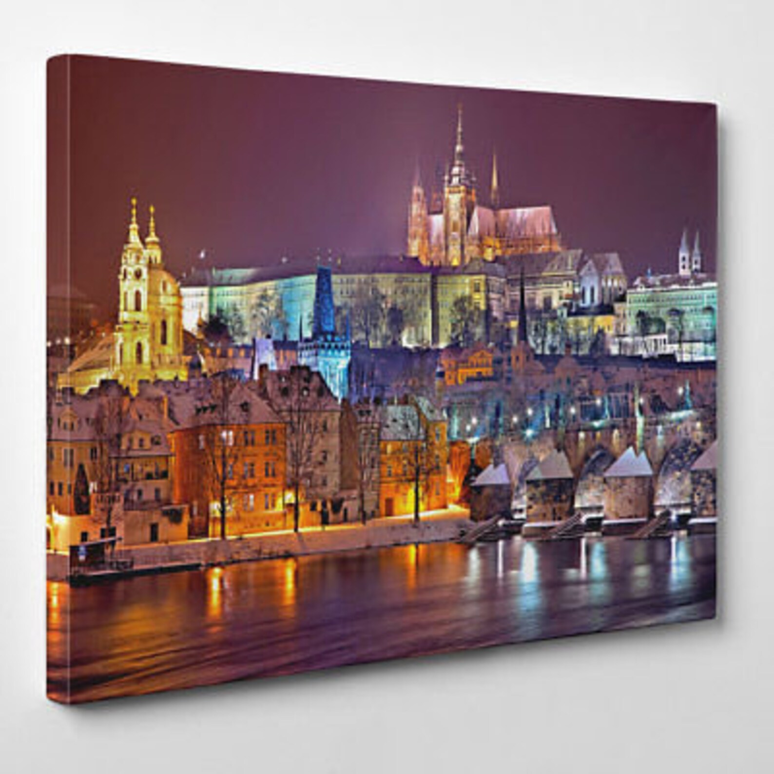 Prague Framed Canvas Art Print City Czech Republic Capital Etsy