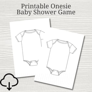 Onesie versieren babyshowerspel, afdrukbare aandenken (PNG-download)