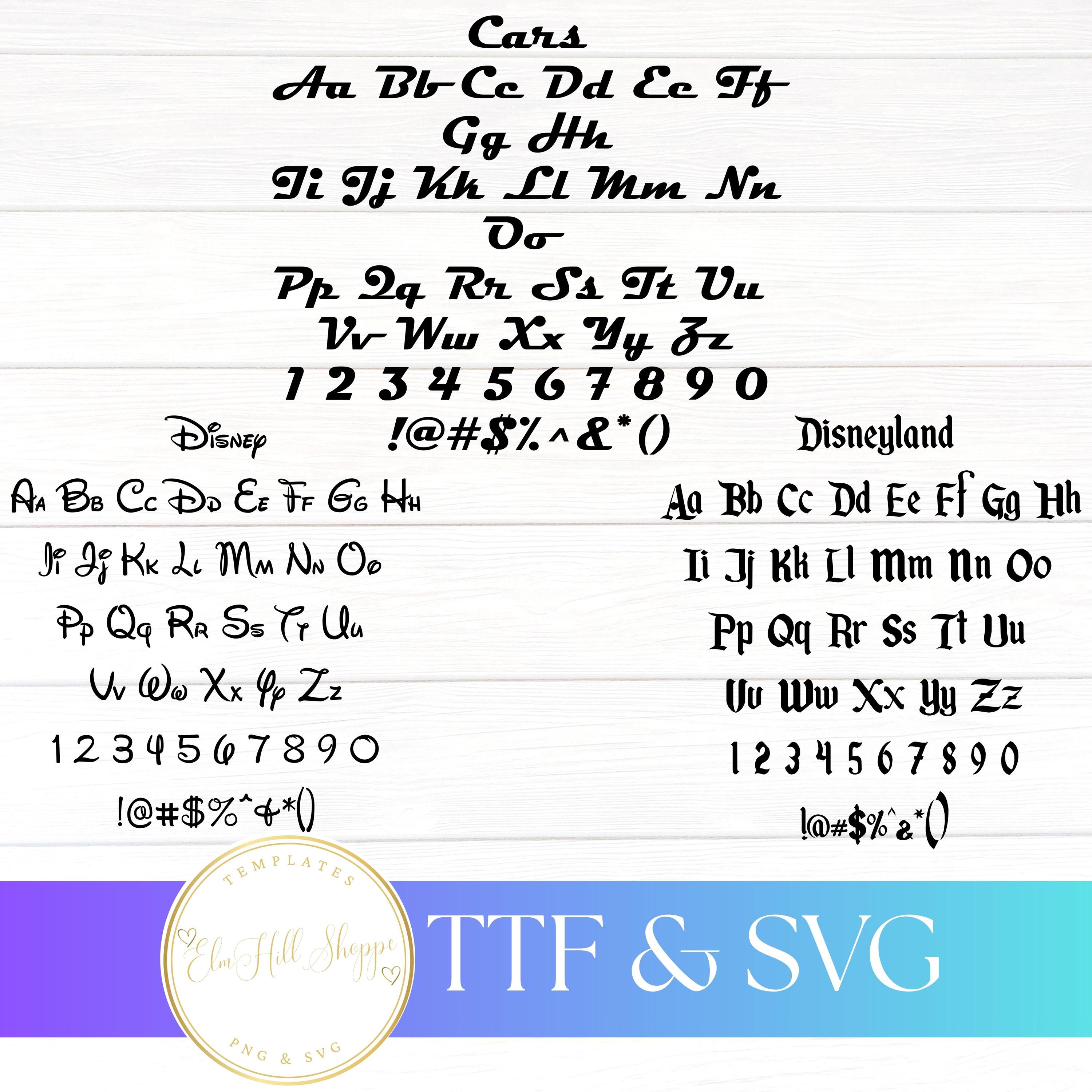 Cartoon Font Bundle SVG TTF Cricut Silhouette Cutting Canva Invitation ...