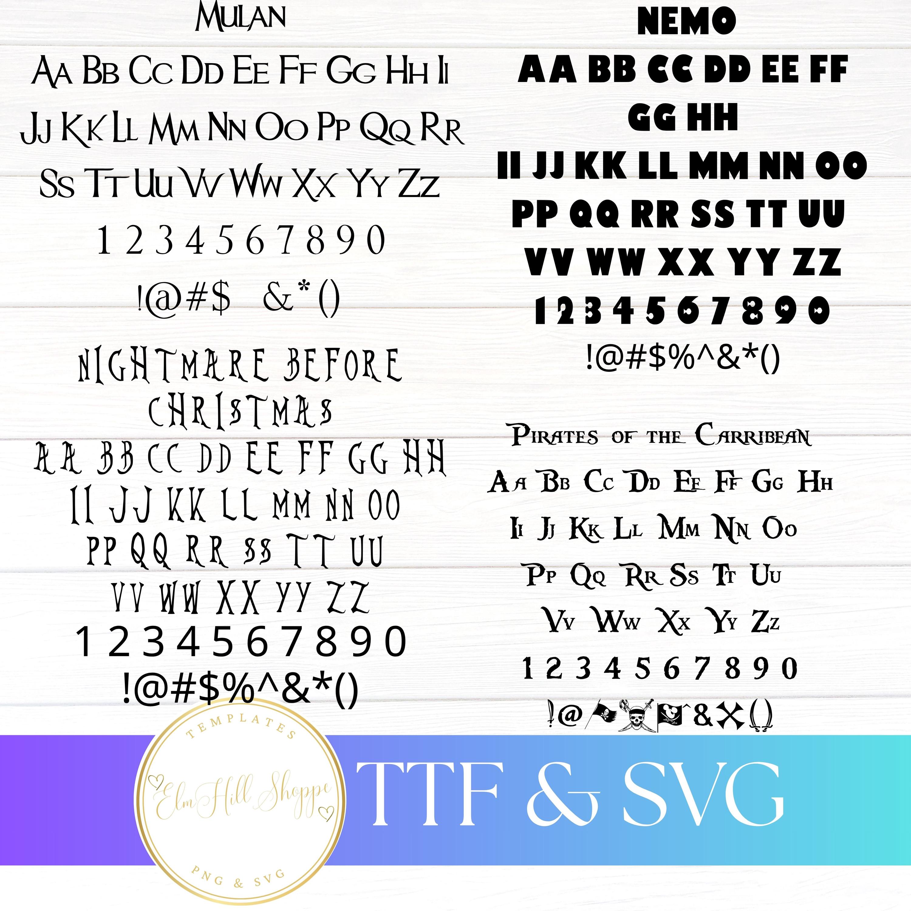 Cartoon Font Bundle SVG TTF Cricut Silhouette Cutting Canva Invitation ...