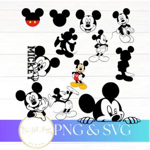 Magisk mus tecknad clipart SVG PNG-paket | Söt muskaraktärsfiler | Direkt nedladdning av svg png för Cricut, silhuett, skjortor